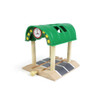 Beech Rail Hovering Railroad Station Parallel Bars Crossing Wooden Toys, Style:Green Station