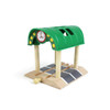 Beech Rail Hovering Railroad Station Parallel Bars Crossing Wooden Toys, Style:Green Station