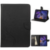 For Samsung Galaxy Tab A8 10.5 2021 X200 / X205 Butterfly Flower Embossing Pattern Leather Tablet Case(Black)