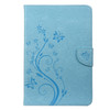 For Samsung Galaxy Tab A8 10.5 2021 X200 / X205 Butterfly Flower Embossing Pattern Leather Tablet Case(Blue)