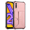 For vivo Y20/Y20i/Y20s/Y12s/Y20 2021/iQOO U1x Dream Holder Card Bag Shockproof Phone Case(Rose Gold)