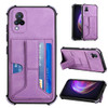 For vivo V21 Dream Holder Card Bag Shockproof Phone Case(Purple)