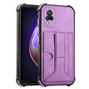 For vivo V21 Dream Holder Card Bag Shockproof Phone Case(Purple)