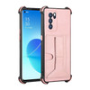 For OPPO Reno6 Pro 5G Dream Holder Card Bag Shockproof Phone Case(Rose Gold)