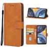 For Motorola Moto G22 Leather Phone Case(Brown)