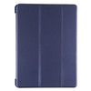 PU Plastic Bottom Case Foldable Deformation Left and Right Flip Leather Case with Three Fold Bracket & Smart Sleep for iPad Air3 2019(Blue)