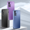 For Xiaomi Redmi Note 11 Pro Metal Frame Carbon Fiber Phone Case(Blue)
