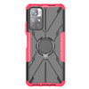 For Xiaomi Redmi Note 11 5G Armor Bear Shockproof PC + TPU Phone Case with Ring Holder(Rose Red)