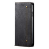 For Xiaomi Redmi Note 11S / Note 11 Foreign Version Denim Texture Flip Leather Phone Case(Black)