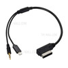 Media In AMI MDI to 3.5mm Audio & Type C Adapter Cable for Car VW AUDI 2014 A4 A6 Q5 Q7