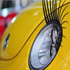 1Pair 3D Eyelashes Vehicle Headlight Sticker Fashion Rubber Eyelash Sticker for Car Headlight Decoration - Black
