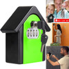Hut Shape Password Lock Storage Box Security Box Wall Cabinet Safety Box, with 1 Key(Green)