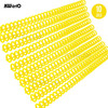 10pcs KW-trio Plastic 30-Hole Loose Leaf Binders Ring Binding Spines Combs 85 Sheets Capacity for DIY Paper Notebook Album - Yellow