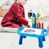 Children Learning Desk  Tracing Painting Table Toy Flexible Rotating Trace and Draw Projector Art Drawing Board Projection Early Educational Gift for Kids Over 3-Year-Old - Blue