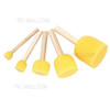 5Pcs Round Foam Paint Brushes Wood Handle Sponge Brushes Set for Acrylics Stains Varnishes Crafts