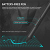 10moons Portable Wireless Battery-free Stylus Pen for T503 G10 Graphic Tablet, 8192 Pressure Levels with 2 Customize Keys