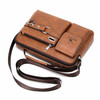 WElXIER  D234 PU Leather Men's Messenger Bag Shoulder Bag Satchel Briefcase with Earphone Hole - Light Brown