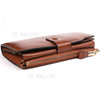 Retro Style Top-layer Cowhide Leather Tri-fold Multipurpose Card Slots Zipper Wallet for Women - Brown