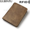 RFID Men's Wallet Leather Coin Purse Bag Card Holder Bag - Light Brown