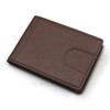 RFID Cross Texture Genuine Leather Wallet Card Holder Storage Purse - Coffee