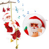 Santa Claus Climbing Beads Battery Powered Santa Doll with Light and Music Christmas Ornament Toy