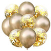 10Pcs/Set Confetti Balloon and Metallic Balloons Mixed Amazing Shinning Sight for Party Wedding Bedroom Decoration - Gold