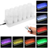 12Pcs/Set Color Changing LED Flickering Flameless Tealight Candle Lights with Charging Base for Christmas Party Festivals - EU Plug