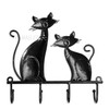 Iron Art Cat Design 4-Hook Wall Mount Hanger Coats Bags Clothes Holder Hook Home Decor