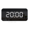 FJ3212 LED Mirror Dual Alarm Clock Automatic Light-Sensing Digital Clock with Snooze/Temperature - Black