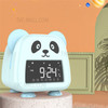 JS2726E Cute Cartoon Panda Kids Digital Clock Children Sleep Training Alarm Clock with LED Night Light - Baby Blue