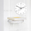 Wall Clock White Marble Printed Acrylic Round Decorative Clock for Store Office Home