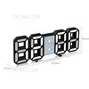 Brightness Adjustable Digital Alarm Clock 3D LED Digital Wall Clock Time Date Temperature Display Home Clock - Black