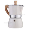 150ml Italian Mocha Espresso Percolator Pot Home Stovetop Coffee Maker Aluminum Moka Pot Kitchen Coffee Making Tool for Three People (No FDA, BPA-free) - White