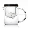 SAMADOYO 350ML Tea Mug Food-graded High Borosilicate Glass Clear Tea Cup with Infuser and Lid (BPA-free, No FDA Certificate) - Black