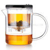 SAMADOYO 350ML Tea Mug Food-graded High Borosilicate Glass Clear Tea Cup with Infuser and Lid (BPA-free, No FDA Certificate) - Black