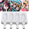 4 Cell Popsicle Maker Silicone Frozen Ice Cream Mold Juice Ice Lolly Pop Mould
