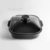 MAXSUN Cast Aluminium Griddle Pan with Glass Lid Square Grill Pan Non-Stick Pan for Grilling Bacon/Steak/Meats and More