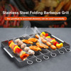 Mini Portable Camping Grill Stainless Steel Charcoal BBQ Grills with Barbecue Sticks Folding Campfire Grill for Outdoor Camping Cooking Hiking Party