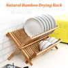 16-Grid Dish Drying Rack Storage Rack Plate Holder for Kitchen Compact Foldable