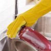 1 Pair Household Cleaning Gloves Home Kitchen Dishwashing Sponge Fingers Rubber Cleaning Gloves - Red