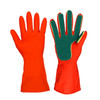 1 Pair Household Cleaning Gloves Home Kitchen Dishwashing Sponge Fingers Rubber Cleaning Gloves - Red