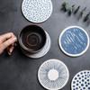 UN073 Natural Diatom Mud Coaster Non-Slip Round Placemat Water Absorbs Cutlery Insulation Table Mat - Ripple