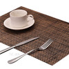 MJ7814 PVC Braided Non-Slip Placemat Dining Table Mat Heat-insulated Tableware Bowl Pads - Yellowish Brown