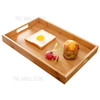 38*25*4cm Natural Color Bamboo Food Serving Tray  Wide Handles Design Raised Edge Decorative Trays for Living Room/Restaurants