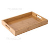 38*25*4cm Natural Color Bamboo Food Serving Tray  Wide Handles Design Raised Edge Decorative Trays for Living Room/Restaurants