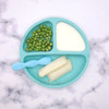 Silicone Baby Dishes Children's Creative Suction Base Fruit Dishes Feeding Dinner Plate - Cyan