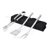 3Pcs/Set Stainless Steel Spatula Fork Tong Set BBQ Grilling Tool with Storage Bag for Home Camping Hiking