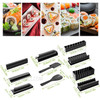 10pcs Sushi Making Kit Professional All in One Sushi Set Rice Roll Maker DIY Sushi Mold with Different-Shaped Molds Fork Spatula Home Sushi Making Tool