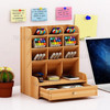 Multi-functional Wooden Box Desktop Pen Holder Storage for Home Office School