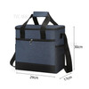 Portable Insulated Lunch Bag Reusable Lunch Box Container 15L Capacity with Top Carry Handle Shoulder Strap - Navy Blue